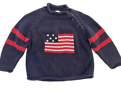 Suéter Hartstrings 24 Meses Niños Niñas Nudo Bandera Americana Azul Marino Rojo Blanco Azul Foto 1 de 4