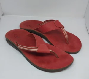 CHACO Hipthong Red Rust Flip Flop Slide Sandals Shoes Size 9 - Picture 1 of 12