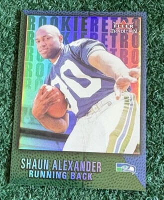 SHAUN ALEXANDER - 2000 FLEER TRADITION - ROOKIE RETRO INSERT - ROOKIE CARD #10RR - Image 1 of 3