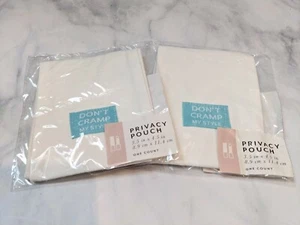2 Privacy Pouch Sanitary Feminine Pad Private Essentials holder -Girls bag White - Picture 1 of 4