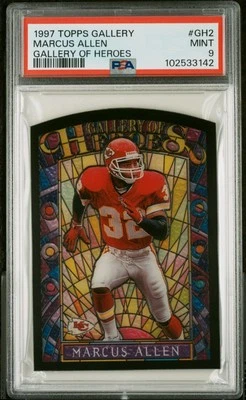 1997 Topps Gallery of Heroes Stained Glass #GH2 Marcus Allen - PSA 9 - Image 1 of 3