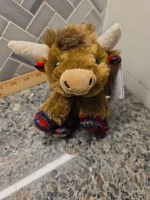 Build A Bear Mini Beans Tartan Highland Cow - New With Tags! - Image 1 of 4