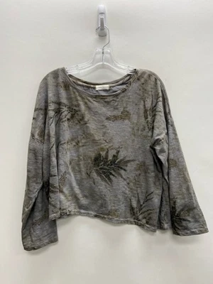 Женский укороченный топ Krista Larson размер OSFM серый/серо-черный/коричневый с листьями - Изображение 1 из 3