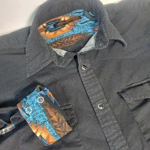 Canyon Guide Outfitters Herren Schwarz Western Southwestern Hemd Größe Medium Lesen! - Bild 1 von 9