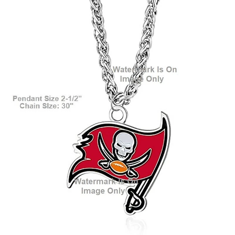 Collar de cadena colgante grande de acero inoxidable de 2,5" Tampa Bay Buccaneers para hombre NFL Foto 1 de 4