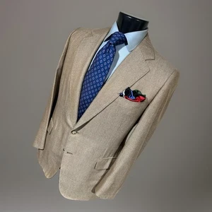 Maurizio of Fifth Avenue Pure Cashmere Brown Windowpane Men’s Sport Coat 42 R - Picture 1 of 10