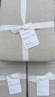 Edredón Pottery Barn Belga Lino King y 2 fundas Euro en Lino Foto 1 de 2