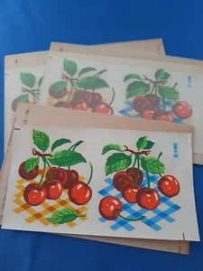 Vintage Duro Wasserrutsche Aufkleber 3 Stück #384 Kirschen - Bild 1 von 4