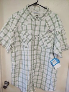 NWT COLUMBIA Men’s PFG Bahama Checked Short Sleeve Fishing Shirt UPF 30 Vented 2 - Picture 1 of 11