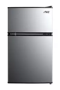 Arctic King 3.2 Cu ft Two Door Mini Fridge with Freezer, Stainless Steel, E-Star - Picture 1 of 26