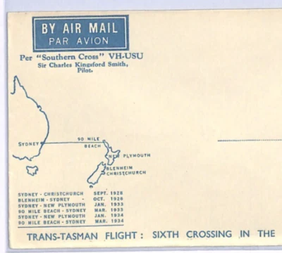 Cubierta de vuelo AUSTRALIA/NUEVA ZELANDA TRANS-TASMAN correo aéreo *CRUZ DEL SUR* XF82 Foto 1 de 4