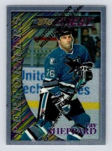 1995-96 Topps Finest #16 Ray Sheppard (SP Silver/Uncommon 1:4) Sharks 