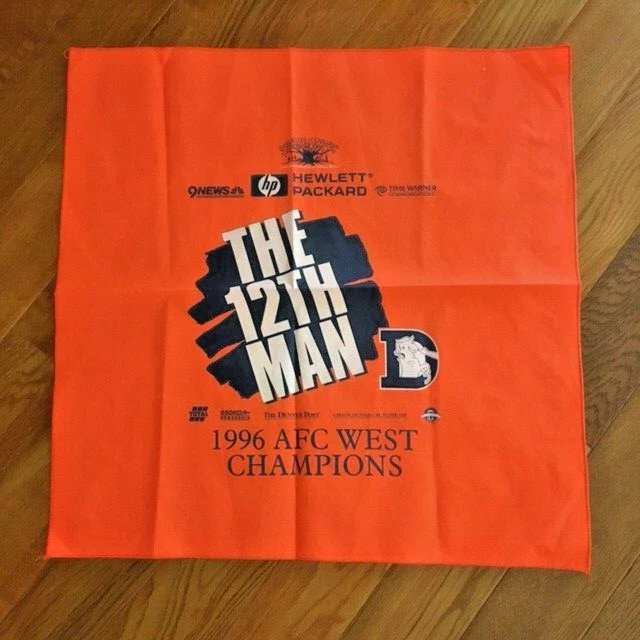 1996 Denver Broncos The 12th Man Play-Off Rally Towel  AFC West Champions - NOS - Image 1 of 4