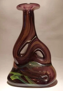 Mtarfa Organic Art Glass Vase signed. - Picture 1 of 6