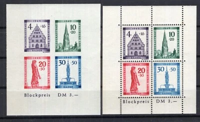 BADE FRENCH OCCUPTION IN GERMANY / Y&T # Block 2A – Block 2B MINT MH / CV 250$ - Image 1 of 3