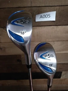 P5G Blue Hybrid 16 & 19 DEG Steel Shaft Precision Golf Club Black Cam Grip A005 - Picture 1 of 10