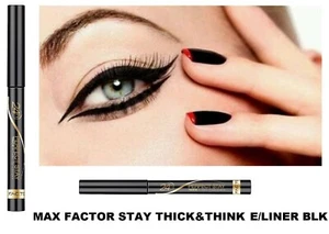 Black Eyeliner Waterproof Liquid Eye Liner Pen Make Up MAX FACTOR Stay Thick UK - Picture 1 of 2