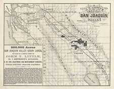 1871 Little Map of Land for Sale in the San Joaquin Valley, California