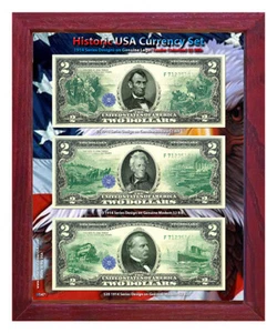 Historic U.S. Currency 1914 Series Designs Set 1 Modern $2 Bill Currency Set - Picture 1 of 6