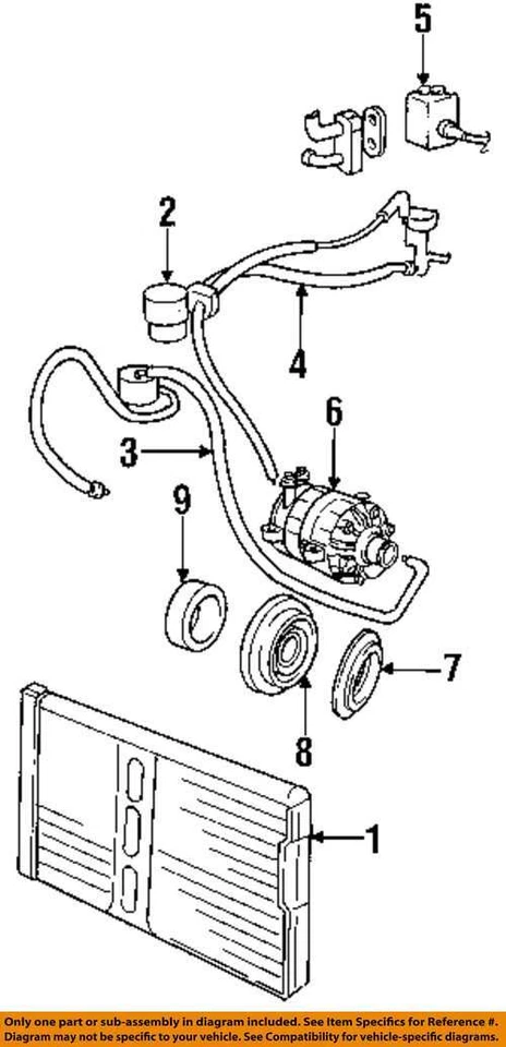 CHRYSLER OEM 91-93 Imperial Condenser, Compressor Lines-Condenser 4638132 Foto 1 de 1