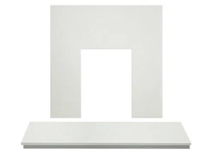 Adam Marble Back Panel & Hearth in White, 54 Inch - Picture 1 of 1