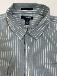 Lands End Supima No Iron Oxford Shirt XL Tall Long Sleeve Button Striped FLAWS