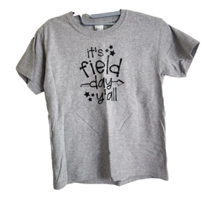 It's Field Day Y'all Youth Size Small Gray Short Sleeve Shirt Field Day Shirt - Picture 1 of 5