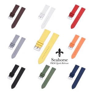 FKM SEAHORSE Line Sport Dive Watch Strap With Quick Release 10 Colours, 20-22mm - Picture 1 of 35