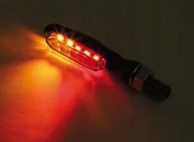 Blinker LED schwarz 2st E-geprüft Motorrad Uniwersal 3in1 bremslicht + blinker - Bild 1 von 4