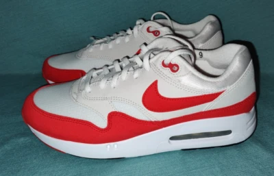 NOVO Tênis de Golfe Nike Air Max 1 '86 OG Vermelho Branco Masculino Tamanho 9 (FQ3272-107) - Imagem 1 de 4