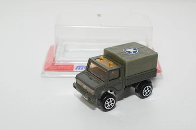 B85 1:82 3INCH 3 INCH MAJORETTE 259 UNIMOG ARMY TRUCK NMIB - Image 1 of 4