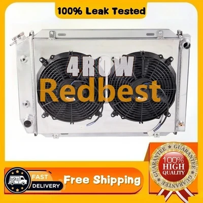 4Row Radiator+Fan For 82-87 Lincoln Continental/84-92 Mark VII/Mercury Cougar Foto 1 de 4