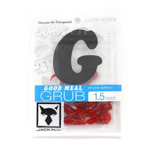 Jackall Soft Lure Good Meal Grub 1.5 Inches Red Gold Flake (4747) - Picture 1 of 6