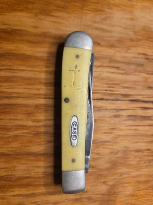 Vintage Case Xx 3254 Cv Yellow  Trapper Knife Stainless Steel USA Made - Image 1 of 4
