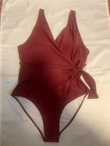 XL swimsuit CUPSHE PLUS SIZE 1 piece Women's bathing suit burgundy maroon #703 - Picture 1 of 6