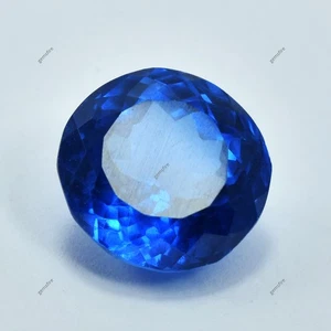 CERTIFIED Lab Created Blue Tanzanite Round Cut 8.40 Ct Natural Loose Gemstone - Picture 1 of 7
