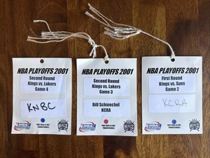Lakers vs Kings Sun Playoffs 2001 Media Press Pass Kobe Lote de 3 - Imagen 1 de 7
