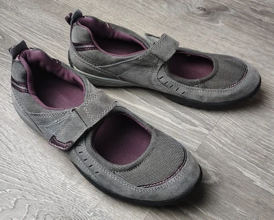 Croft & Barrow JOLEE Mary Janes Womens Size 6.5M Gray Suede & Mesh Comfort - Image 1 of 4