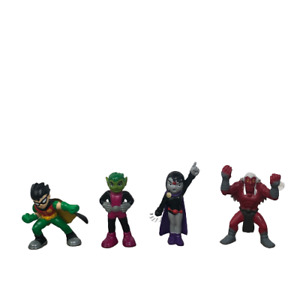 Teen Titans Action Figure Lot Bandai Mini Figure Robin Beast Boy Ravin Trigon 4