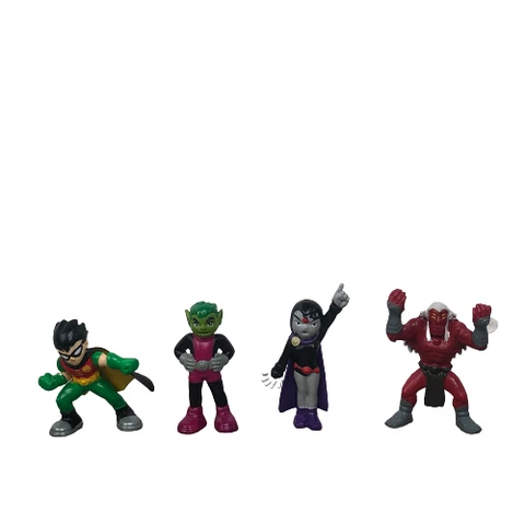 Teen Titans Action Figure Lot Bandai Mini Figure Robin Beast Boy Ravin Trigon 4 Cover