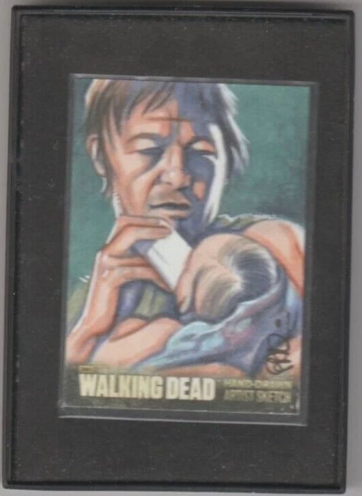 WALKING DEAD SEASON 3 DARYL/JUDITH SKETCH CARD BY ARTIST SCOTT BLAIR   1/1! - Image 1 of 1