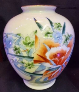 Vintage japanische Takahashi handbemalte Porzellan Vase - Bild 1 von 3