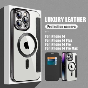Für iPhone 16 15 14 Pro Max 13 12 11 Beschichtung Leder Wallet Case - Magsafe Hülle - Bild 1 von 20