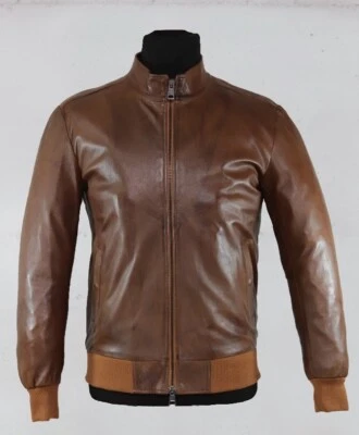 BOMBERGIUBBINO GIUBBOTTO IN DI PELLE UOMO TAGLIE DISPONIBILI DA 46 A 58 Foto 1 de 2