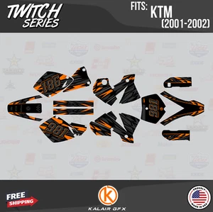 Graphics Kit for KTM SX SXF 125 250 380 520 525 (2001-2002) Twitch-Orange - Picture 1 of 6