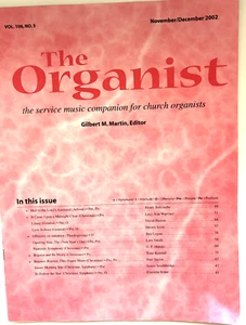 The Organist November December 2002 Church Organ Music Book 11 Songs - Picture 1 of 4