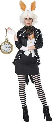 Белый кролик Алиса Страна чудес черный карнавальный костюм для Хэллоуина костюм для взрослых - Изображение 1 из 2
