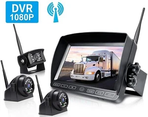 Kit de sistema de cámara de respaldo inalámbrica digital HD 1080P monitor de 7"" trasero inverso B3C - Imagen 1 de 7