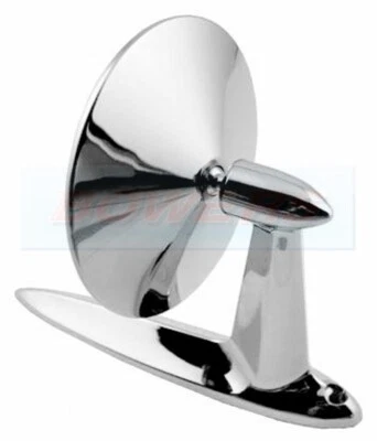 Espejo cromado acero inoxidable base larga estilo americano puerta ala coche clásico Foto 1 de 4