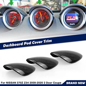 Cubierta de vaina calibre de fibra de carbono real para 2009 2010-2020 Nissan 370Z Z34 cupé - Imagen 1 de 10